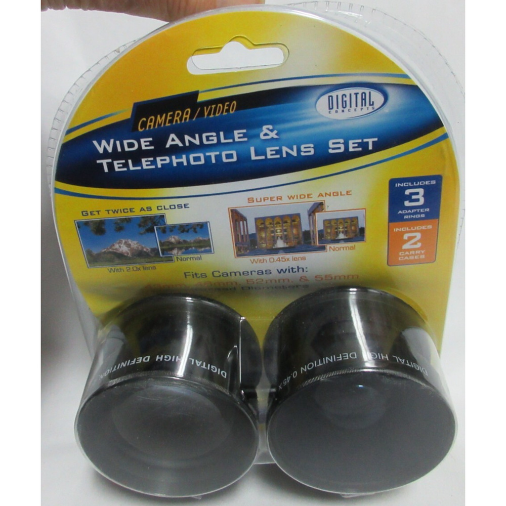 Digital Concepts Camera Video Wide Angle & Telephoto Lens Set KIT-1452R
